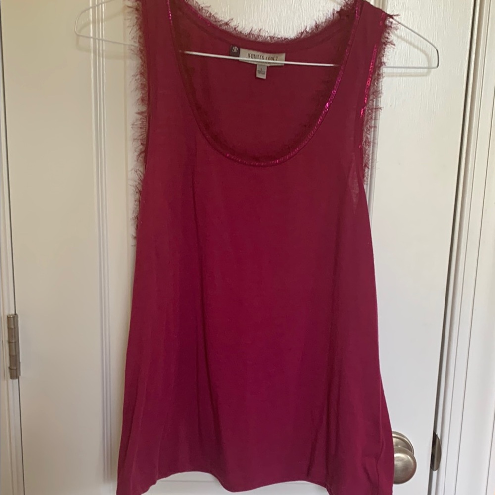 Jennifer Lopez Pink Tank Top with Sequin Trim